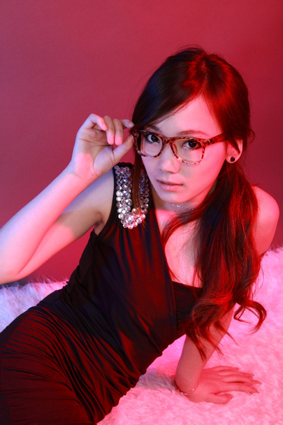 Sexy woman over Glasses in various fun poses. - 写真・画像