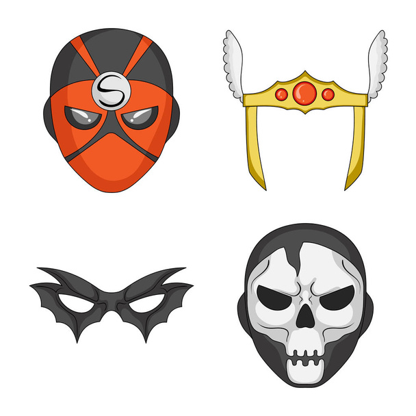 Vector illustration of hero and mask symbol. Collection of hero and superhero stock symbol for web. - Vektori, kuva
