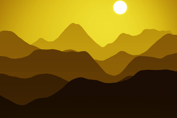 Mountain at sunset hot colors - Φωτογραφία, εικόνα