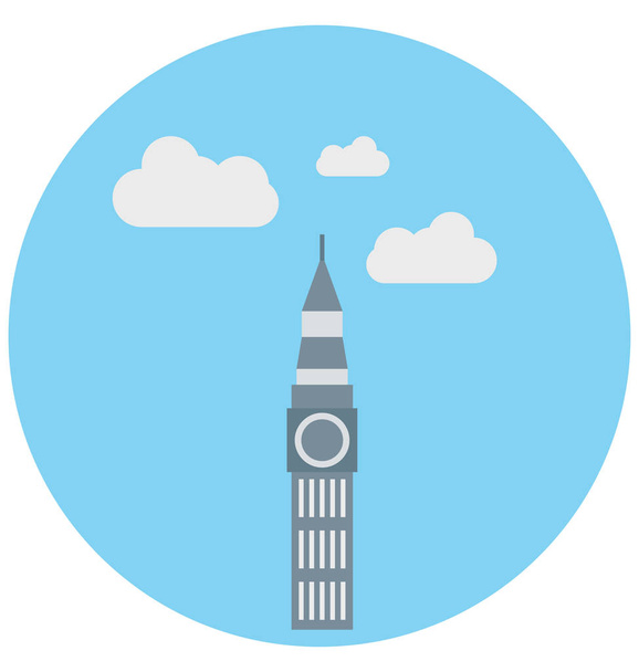 Wieża zegarowa, big Bena na białym tle wektor ikona, który można z łatwością edytować lub zmodyfikowane - Wektor, obraz