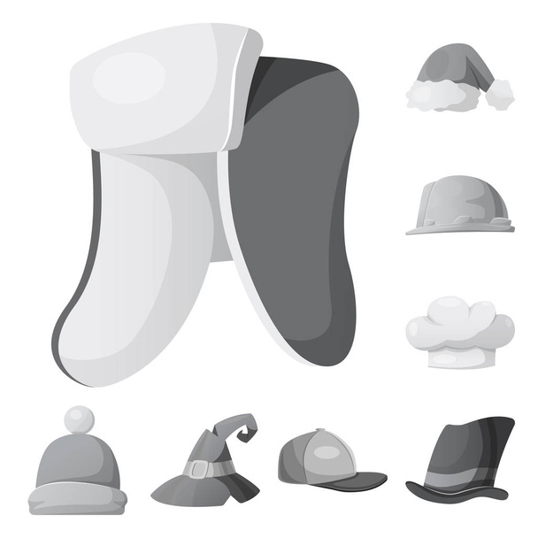 Isolated object of headgear and cap symbol. Set of headgear and accessory vector icon for stock. - Vektor, Bild