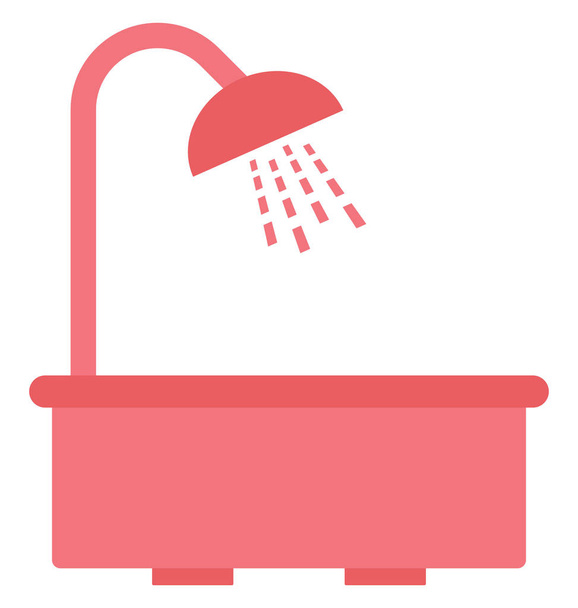 shower tub, tub isolated vector icon which can be easily edit or modified - Vector, afbeelding