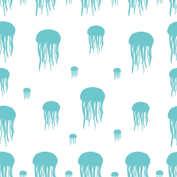 jellyfish seamless pattern on a light background. - Vektori, kuva