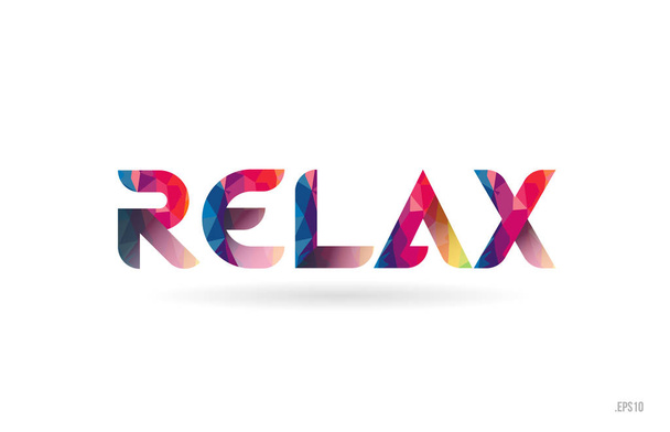 relax colored rainbow word text suitable for card, brochure or typography logo design - Vektör, Görsel