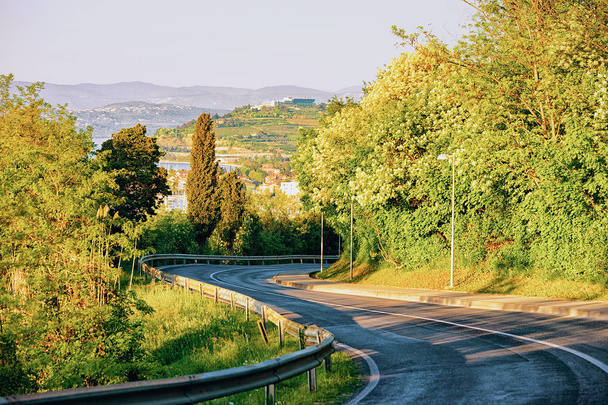 Beautiful road and the nature in Izola village, Slovenia - Photo, Image
