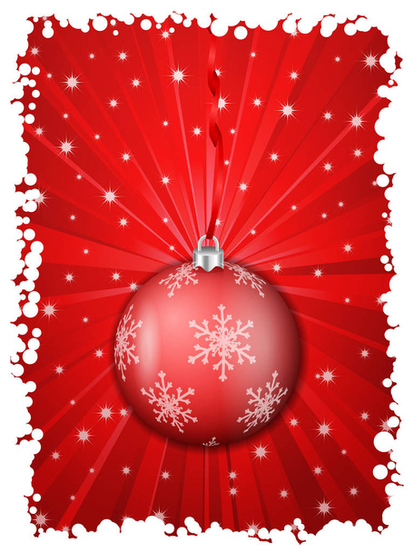 Fundo de Natal com flocos de neve e bolas. Ilustração vetorial
. - Vetor, Imagem