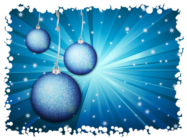 Christmas background with snowflakes and balls. Vector illustration. - Vector, Image
