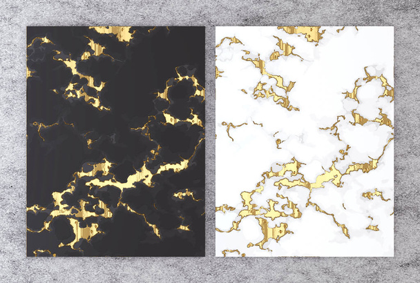 3D-Rendering von natürlichem Marmor mit Goldfolie Textur für Hochzeit und Grußkarte oder Ihr Projekt Innenarchitektur dekorative Fliese, hohe Qualität nahtlose realistische Textur Hintergrund. - Foto, Bild
