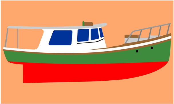 μικρό αλιευτικό σκάφος για ψάρεμα - Διάνυσμα, εικόνα