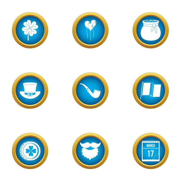 Fortune icons set, flat style - Vector, Image