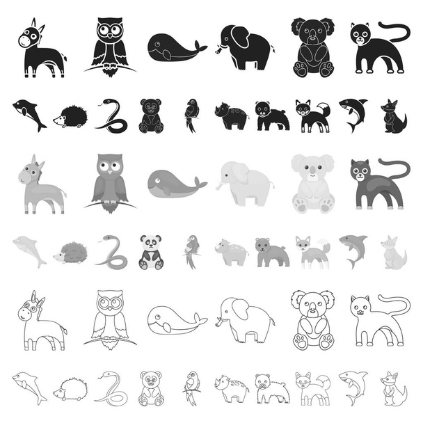 eine unrealistische Animal-Cartoon-Ikone in Set-Kollektion für das Design. Spielzeug Tiere Vektor Symbol Stock Web Illustration. - Vektor, Bild