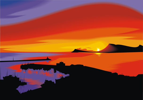 sunset background - Vector, Image