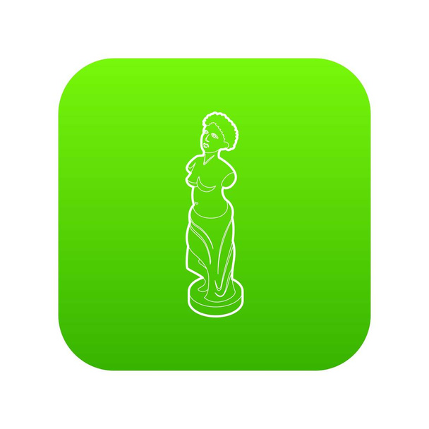 Statue icon green vector - Vector, afbeelding