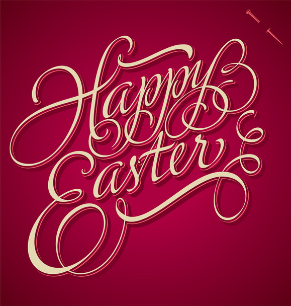 Boldog húsvéti kézi betűkkel (vektor) - Vektor, kép