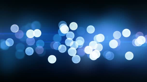 schöne blaue Bokeh-Lichter nahtlose Hintergrundanimation auf Schwarz. Schleife defokussiert helle blinkende Lichter Dekoration cg. 4k ultra hd 3840x2160 - Filmmaterial, Video