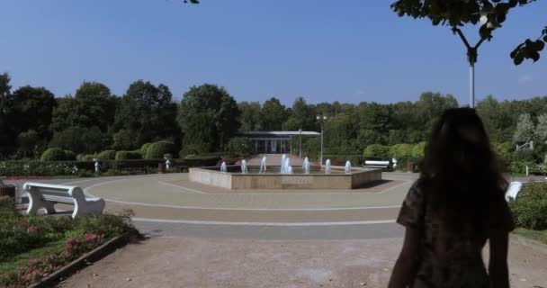 Young family in the park with a fountain - Footage, Video