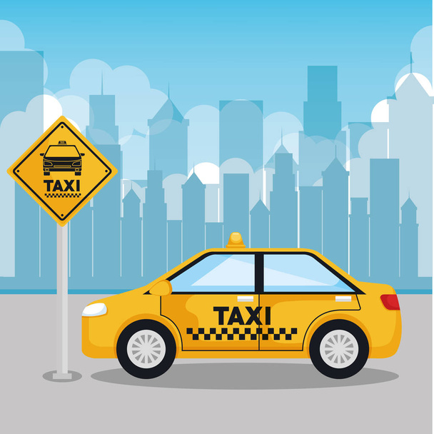 taxi service app smart vervoer reizen - Vector, afbeelding