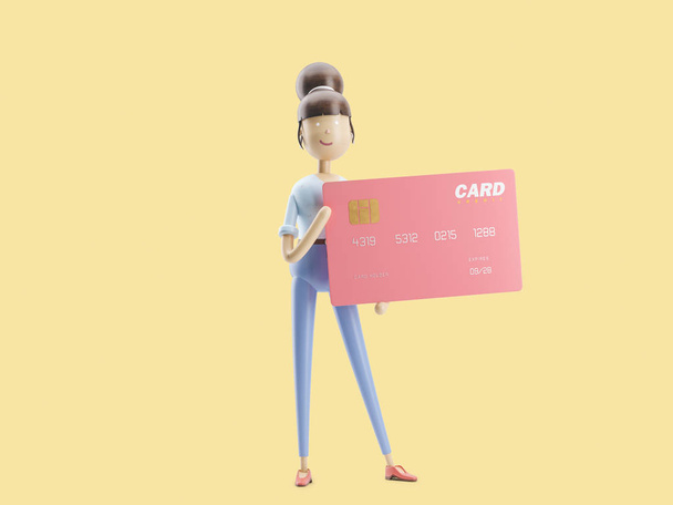 ilustracja 3D. koncepcja bankowej karty kredytowej - Zdjęcie, obraz