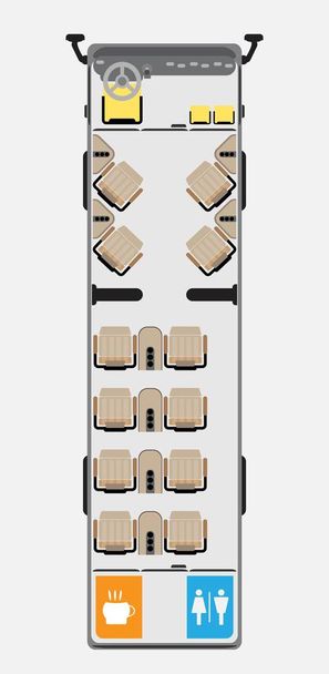 Επιχειρηματικό χάρτη καθισμάτων λεωφορείου με τουαλέτα διάνυσμα - Διάνυσμα, εικόνα