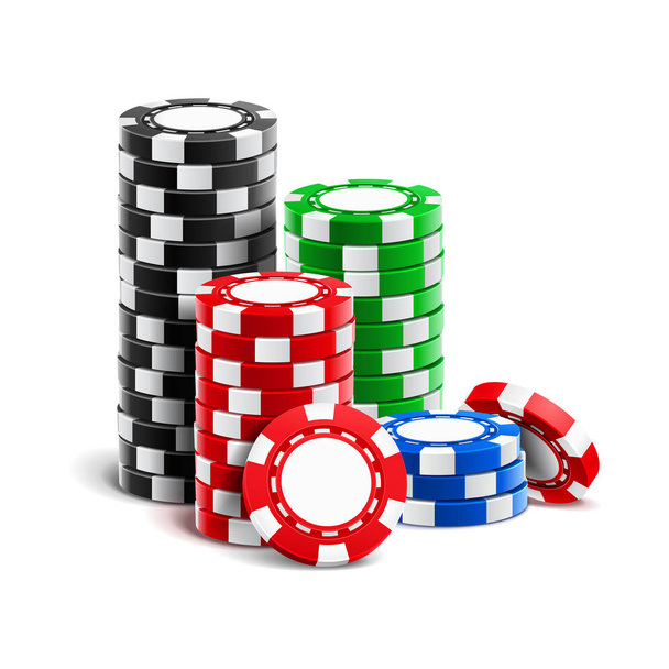 Stack of realistic empty chips for casino - Vector, Image