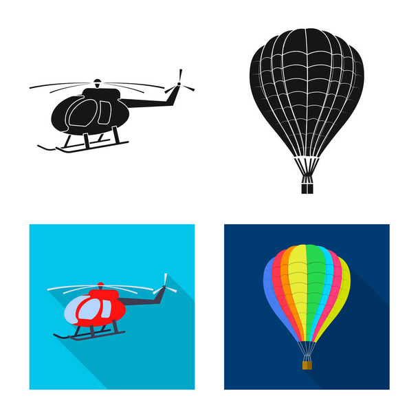 Vector design of plane and transport logo. Set of plane and sky vector icon for stock. - Vector, afbeelding