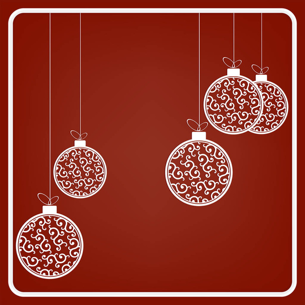Bolas de Navidad blancas en estilo retro con arcos
. - Vector, imagen