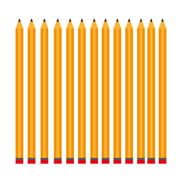 yellow Simple pencils on white background - Vector, Image