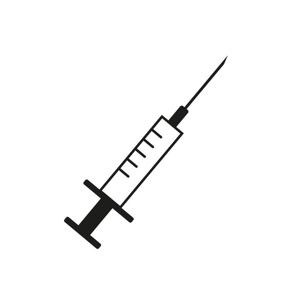 白い背景の上針と注射シリンジ - ベクター画像