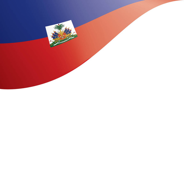 Haiti zászló, vektor illusztráció fehér alapon - Vektor, kép