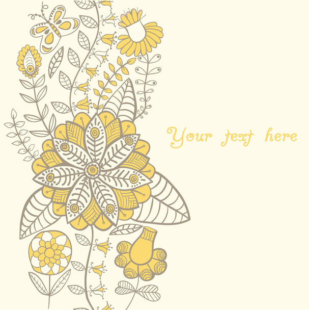 Floral card with place for you text - Vector, Imagen