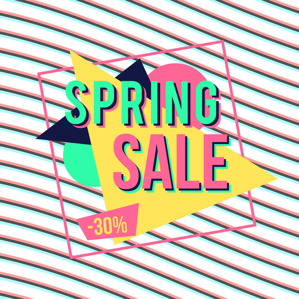 Bright colorful spring sale banner - Vector, imagen