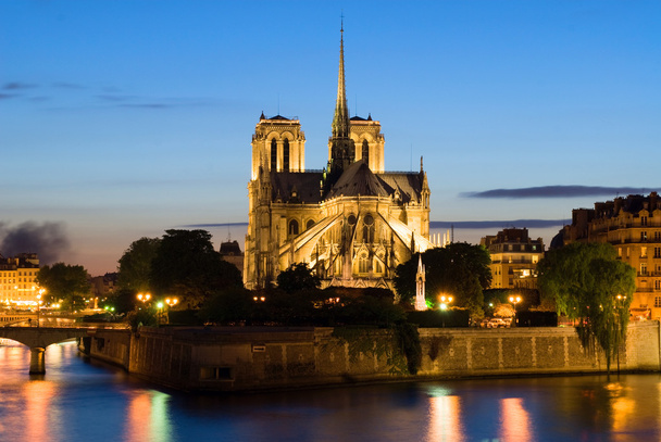 Notre Dame de Paris. Nachtsicht. - Foto, Bild