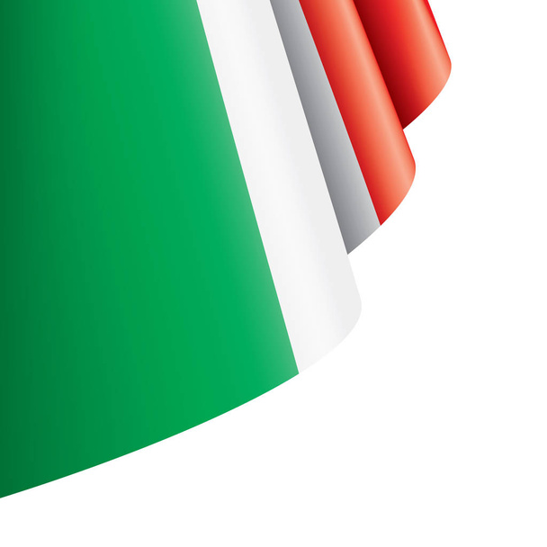 Olaszország zászló, vektor illusztráció fehér alapon. - Vektor, kép