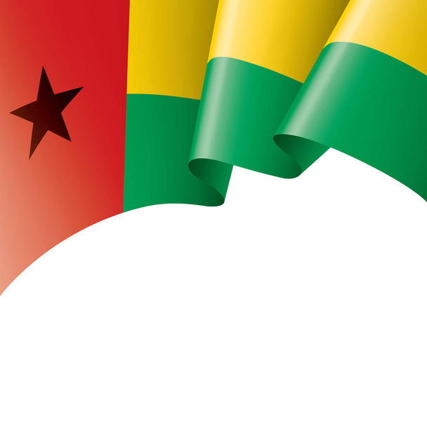Guinea Bissau zászló, vektor illusztráció fehér alapon - Vektor, kép