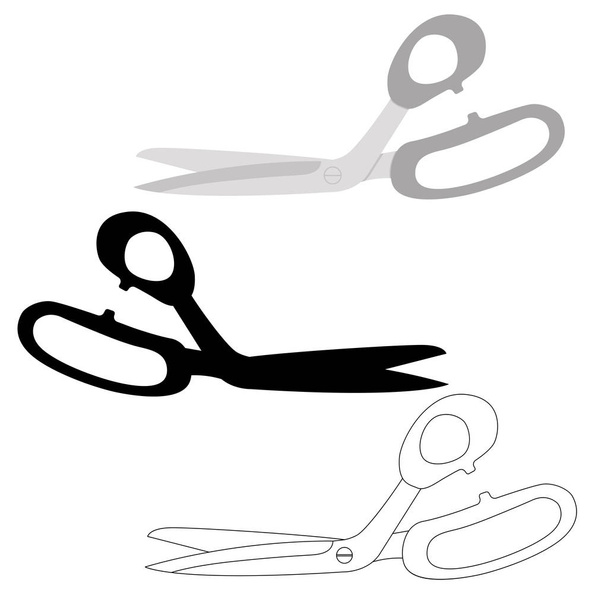 scissors vector illustration flat style black silhouette  - Vector, Image