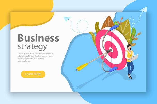 Business strategy isometric flat vector conceptual illustration. - Vector, Image