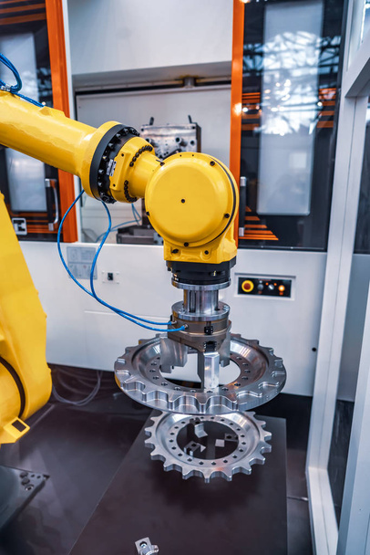 Robotic Arm production lines modern industrial technology. Automated production cell. - Photo, image