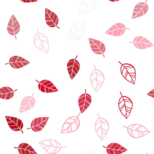 Vecteur rouge clair papier peint élégant sans couture avec des feuilles. Une vague illustration abstraite avec des feuilles dans le style gribouillis. Modèle pour la conception de tissu, fonds d'écran
. - Vecteur, image