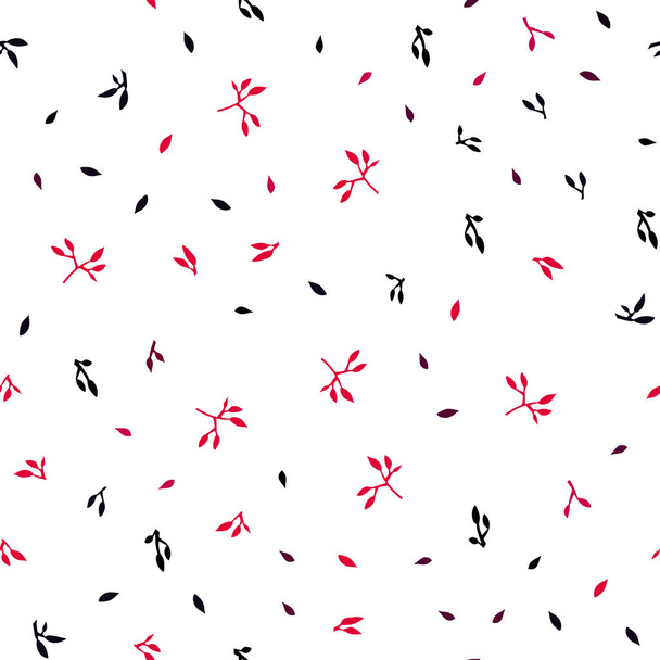 Темно-красный вектор бесшовный абстрактный фон с листьями. Новая красочная иллюстрация в стиле каракулей с листьями. Шаблон для оформления оконных жалюзи, штор
. - Вектор,изображение