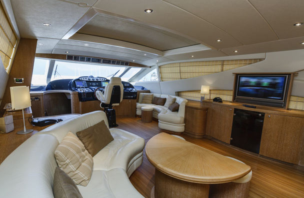 Italy, Alfamarine 78 luxury yacht, dinette and driving consolle - Photo, Image