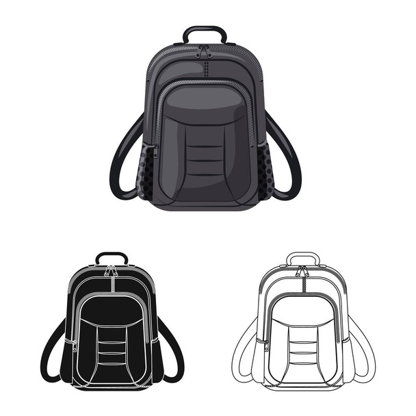 Isolated object of suitcase and baggage icon. Collection of suitcase and journey stock symbol for web. - Vector, Image