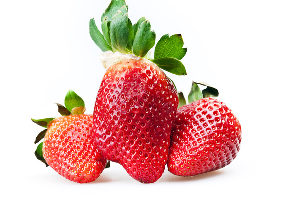 Erdbeeren isoliert auf weißem Hintergrund - Foto, Bild