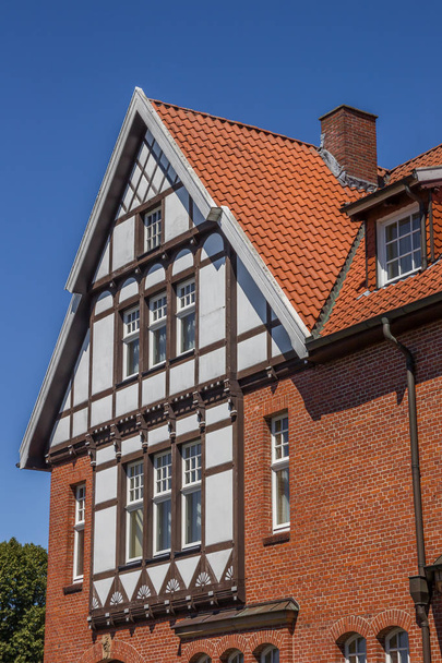 木骨造りの家で、歴史的な中心部のバート ・ ベントハイム、ドイツ - 写真・画像