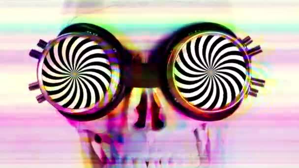 Halloween lebka s brýlemi vzor hypnotická videa - Záběry, video
