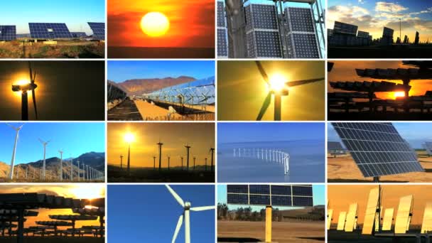 Montage der Erzeugung erneuerbarer Energien - Filmmaterial, Video