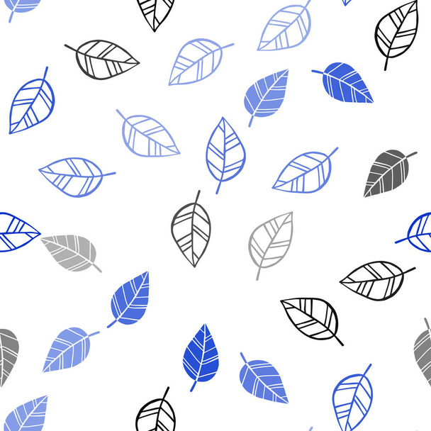 Luz azul vector patrón elegante sin costuras con hojas. Ilustración creativa en estilo borroso con hojas. Diseño para textiles, telas, fondos de pantalla
. - Vector, imagen
