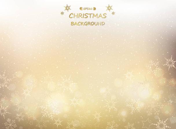 Auszug aus goldenem Weihnachtshintergrund mit Schneeflocken und Glitzern, Illustrationsvektor eps10 - Vektor, Bild