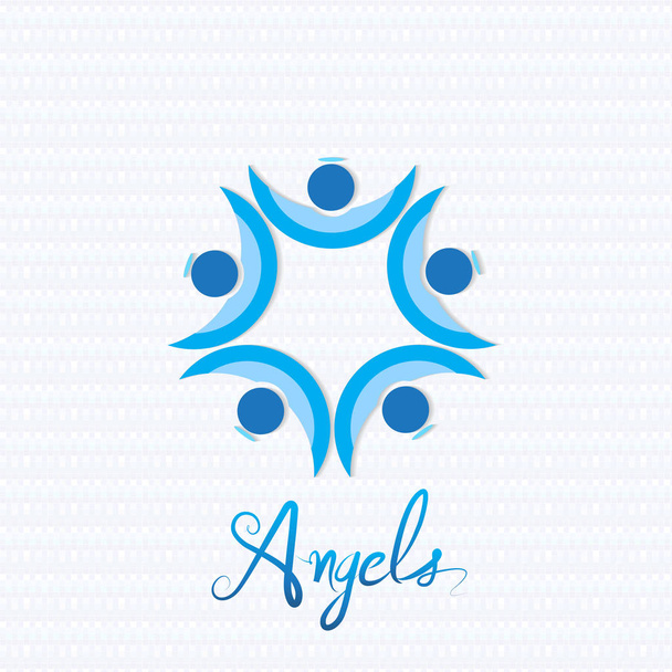 Logo teamwork blue guard angels vector  - Vector, Image