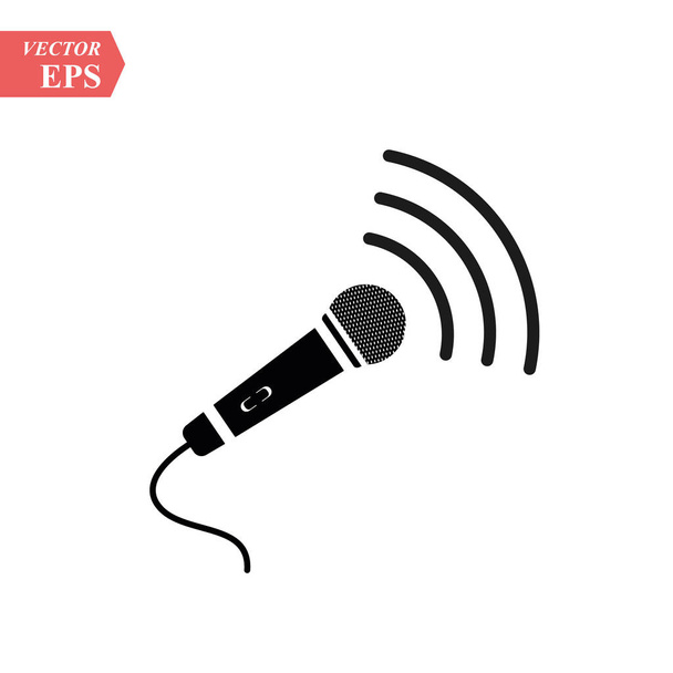 Ícone de microfone, ilustração de áudio vetorial - ícone de música sonora, símbolo de fala de estúdio eps10
 - Vetor, Imagem