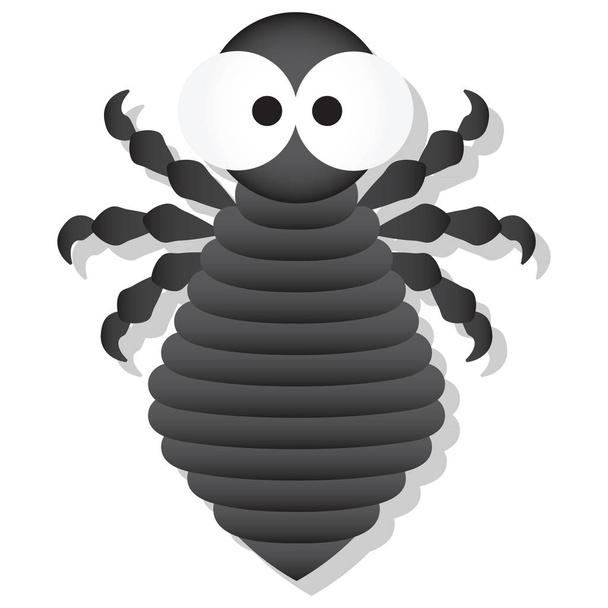 Cute Louse with googly eyes, vector Illustration - Vector, Image